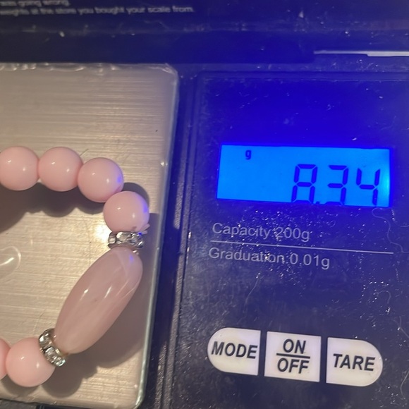 6” pink silver 15 round & oval stackable stretch bracelet - Picture 10 of 10